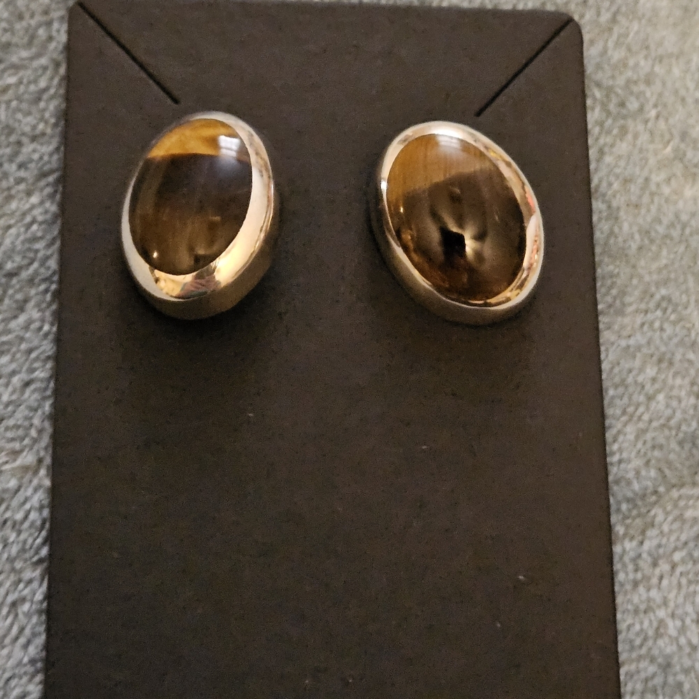 Sterling Silver Tiger Eye Earrings